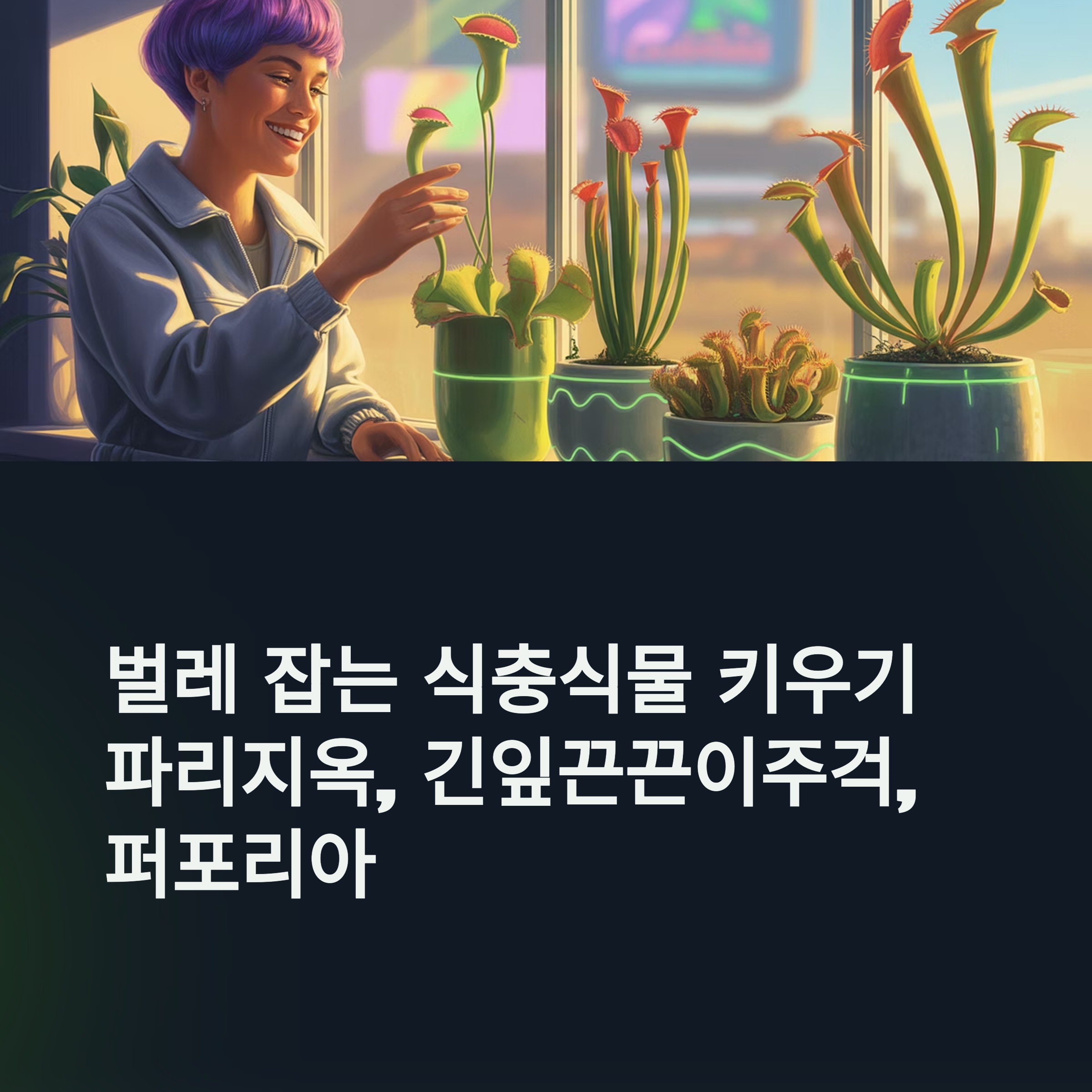 벌레 잡는 식충식물 키우기 파리지옥, 긴잎끈끈이주걱, 퍼포리아