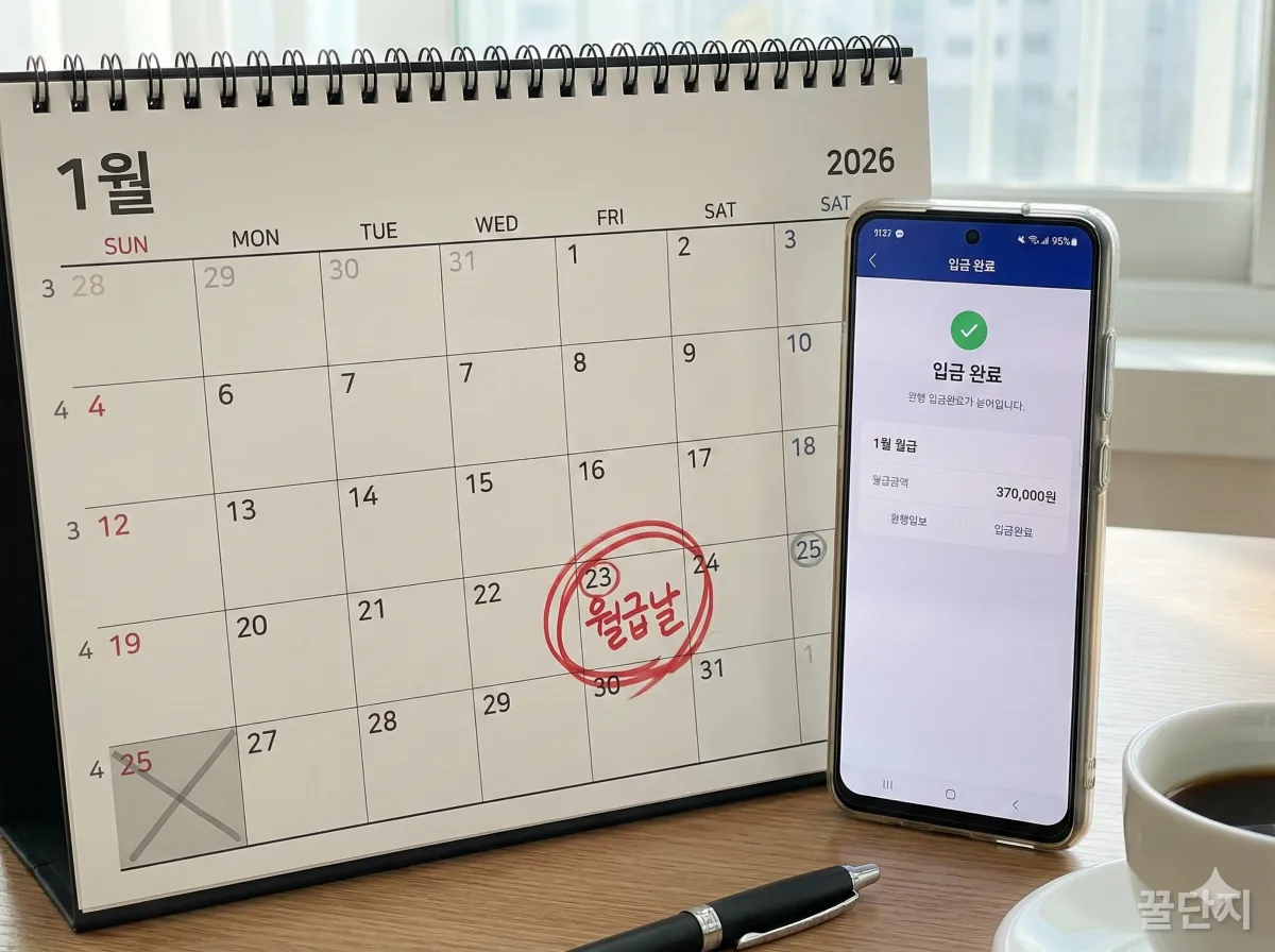 2026년 1월 부모급여 지급일 달력 표시 및 입금 알림