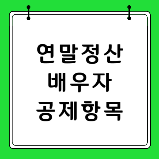 연말정산 배우자 공제 항목