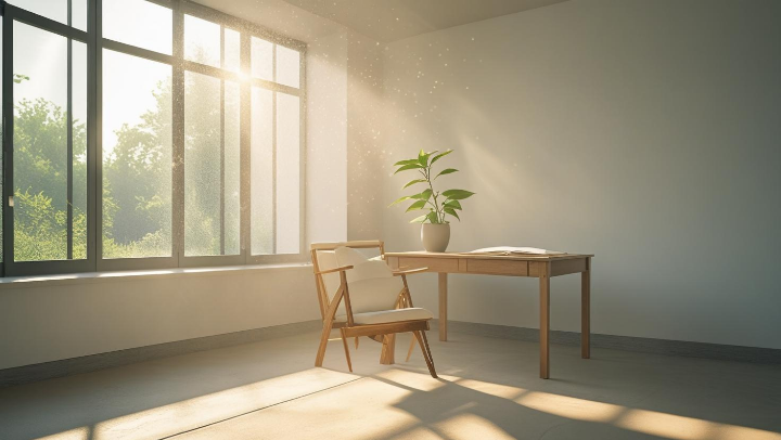 햇살 가득한 창가, 비워진 공간의 여유로움
