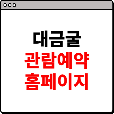 대금굴 관람예약