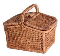 라탄샵 라탄 피크닉바구니 소 B601S, 브라운, 1개