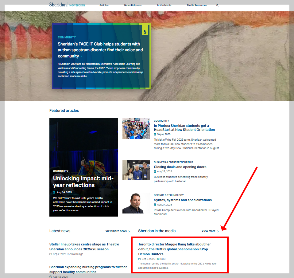 뉴스룸에 소개되고 있는 매기강