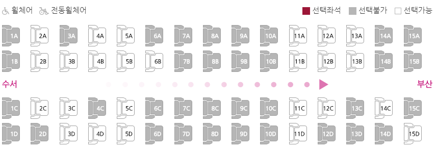 SRT 좌석 배치도
4
