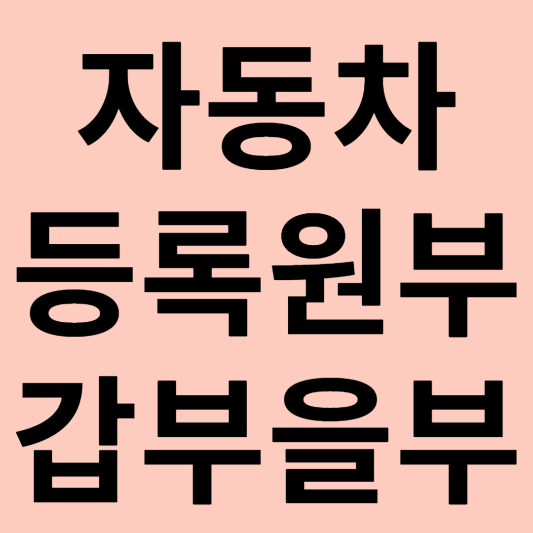 자동차등록원부 갑부을부 관련 이미지