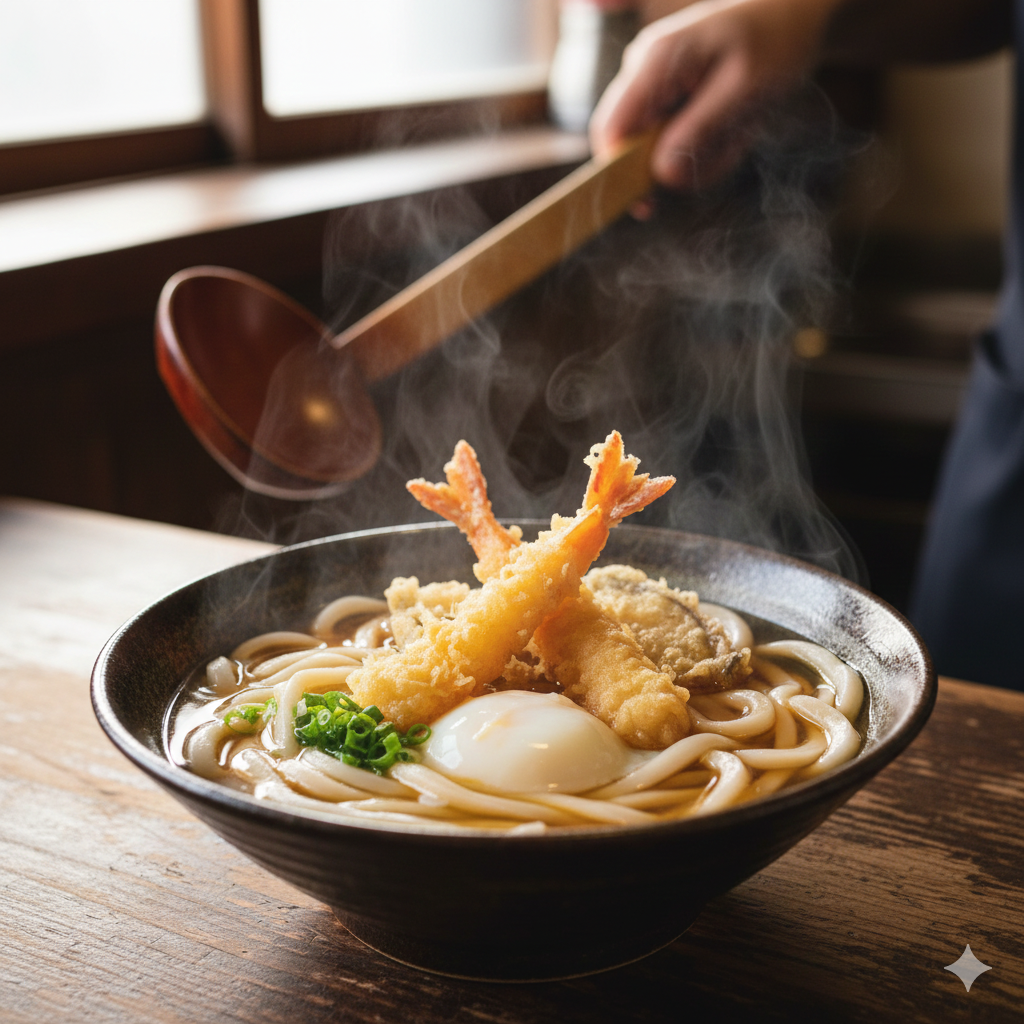 멸치육수로 만든 카가와현 우동