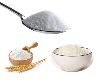 쌀, 밀가루 설탕