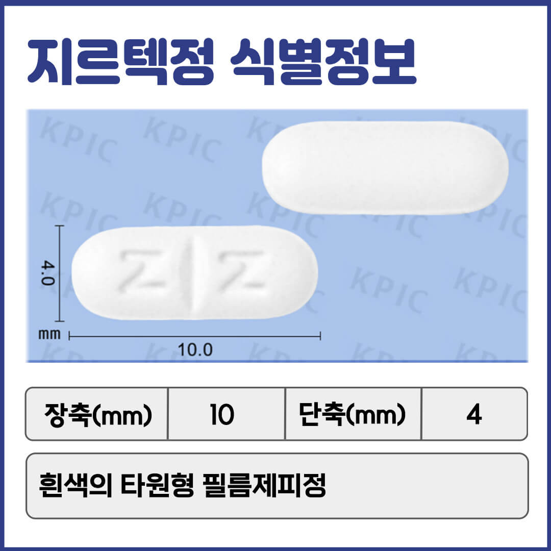 지르텍정 식별정보