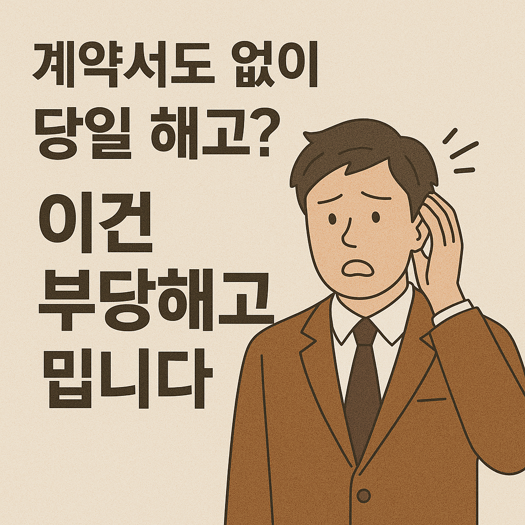 계약서도 없이 당일 해고? 이건 부당해고입니다