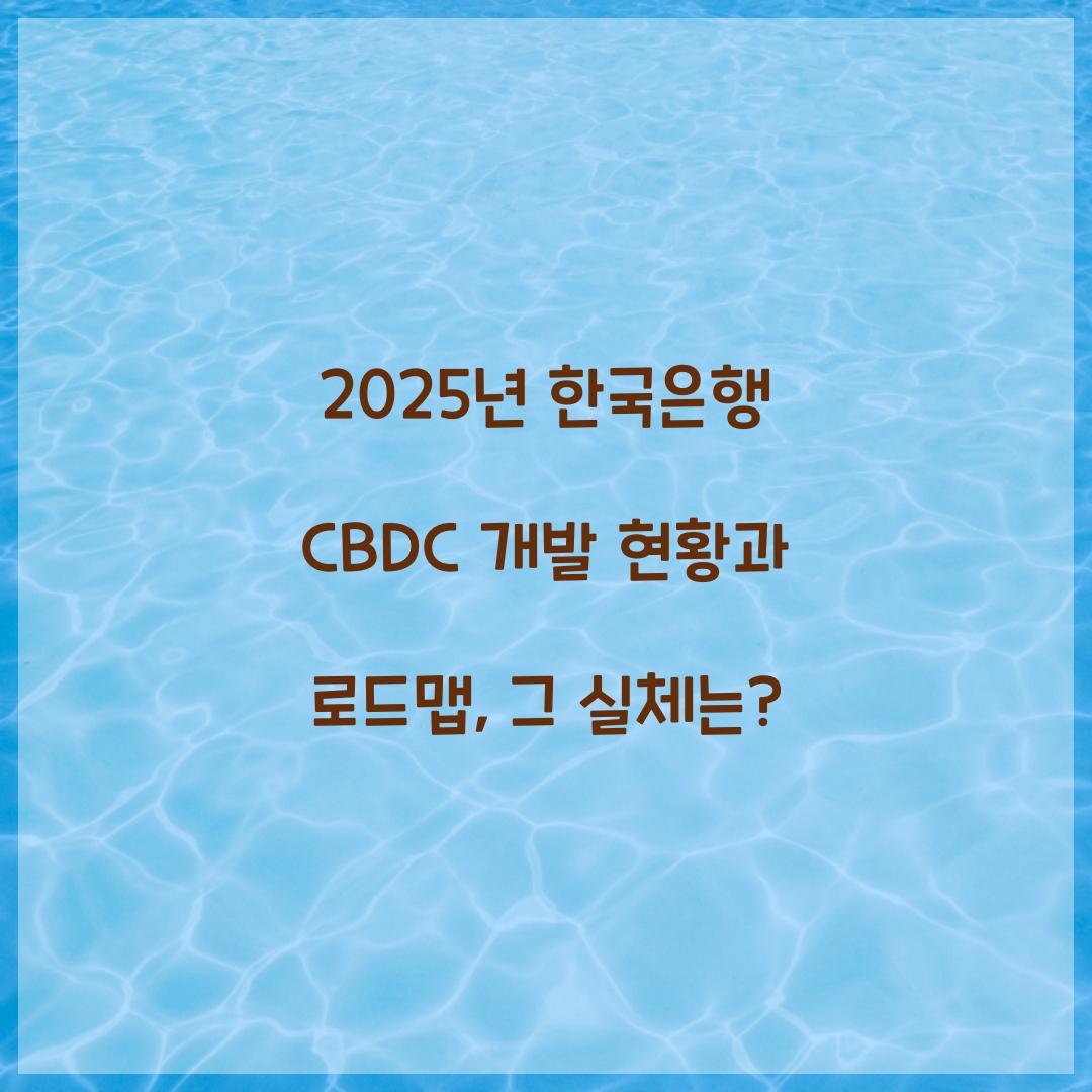 2025년 한국은행 CBDC 개발 현황과 로드맵