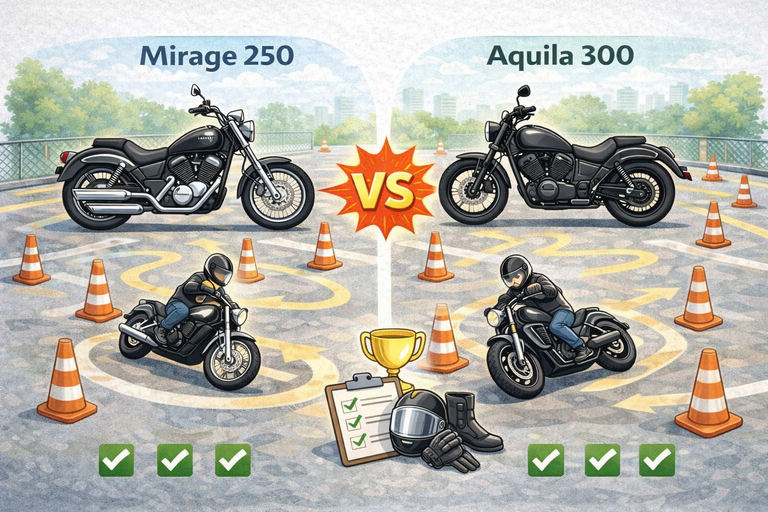 미라쥬 250 vs 아퀼라 300: 2종소형 시험장 기체별 대응 전략 및 2종 소형 합격 공식