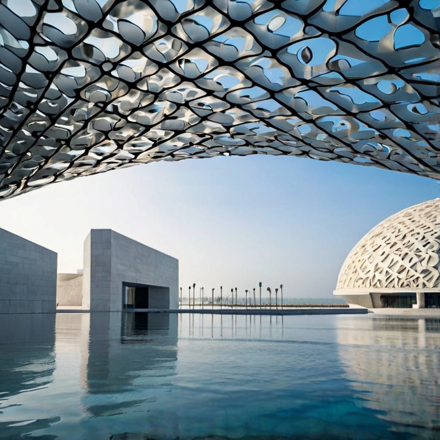 아부다비 명소 루브르 아부다비를 형상화한 이미지