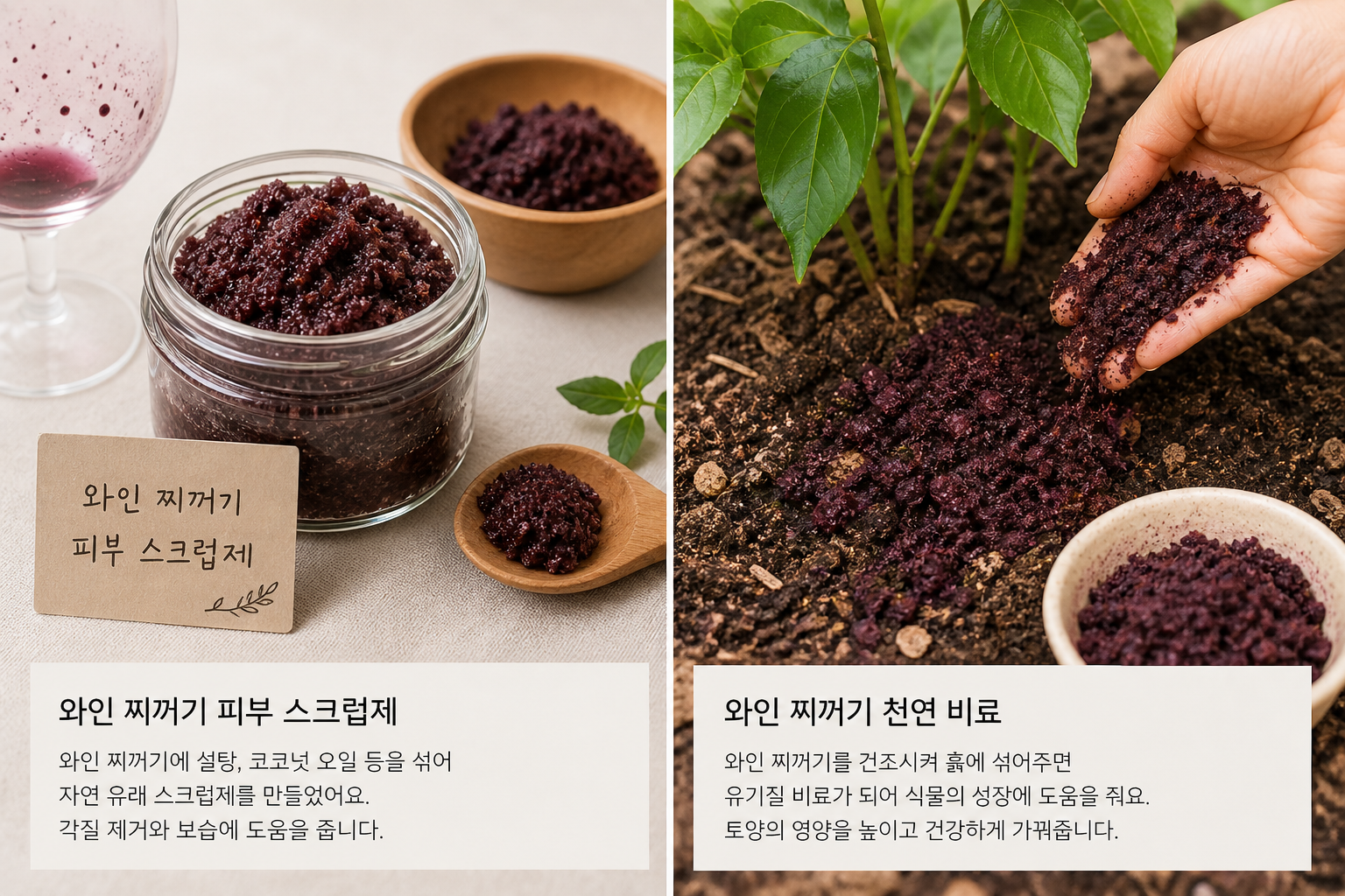 와인 찌꺼기 재활용하는 이미지