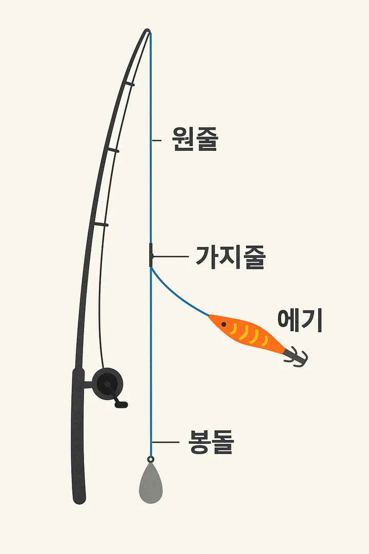쭈꾸미 가지줄 채비 정보 이미지