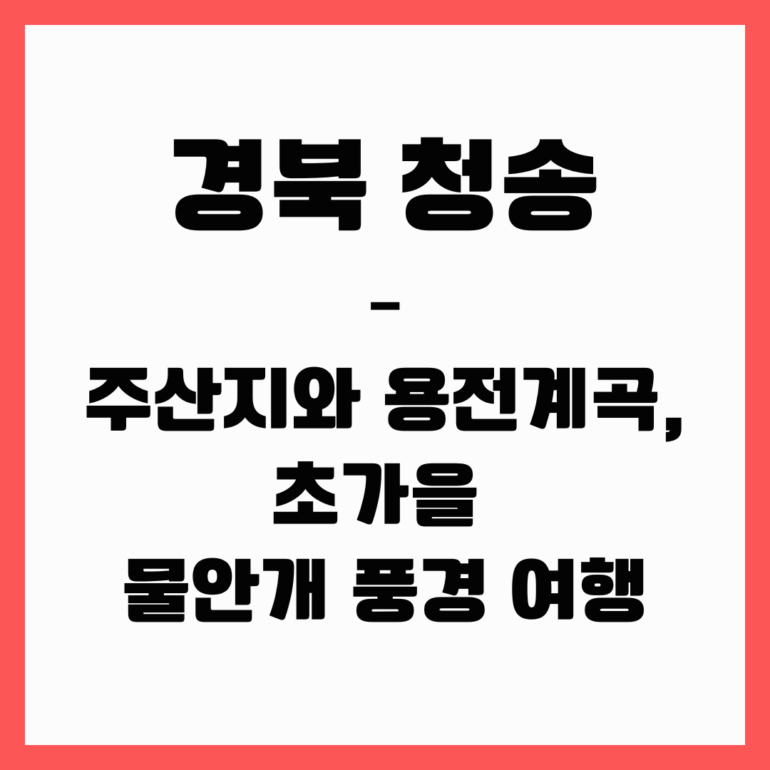 경북 여행 - 청송