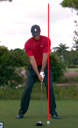 타이거 우즈 드라이버 공위치 사진