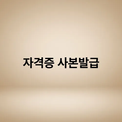 자격증 사본발급