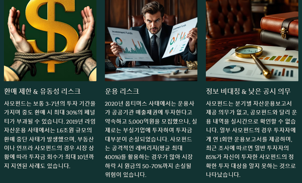 사모펀드 투자 시 주의해야 할 리스크