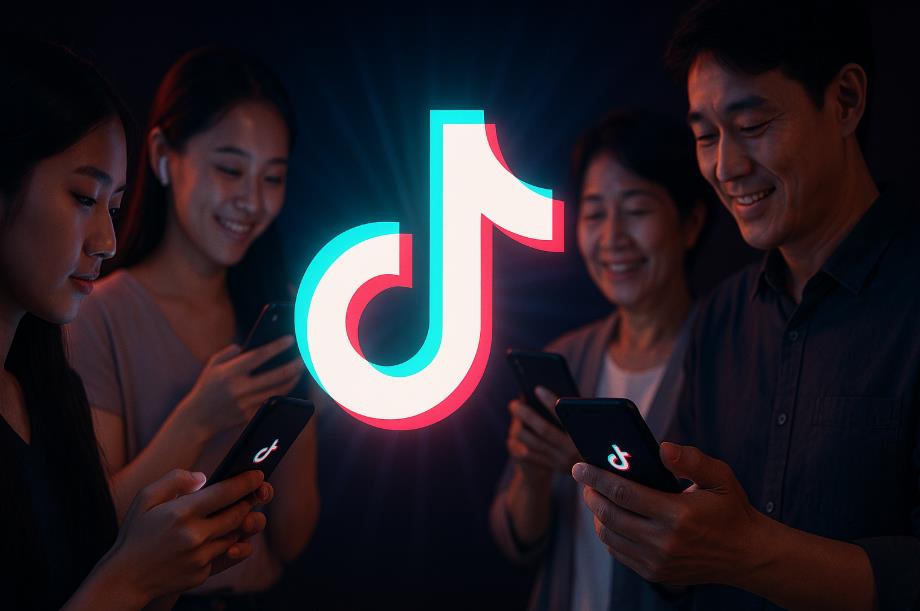 여러 연령대 사용자가 틱톡을 이용하는 장면