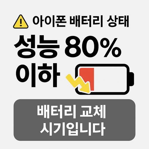 아이폰 배터리 성능 80% 이하 섬네일