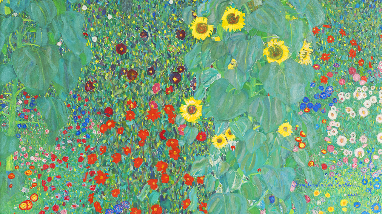 06 해바라기가 있는 정원 C - Gustav Klimt 클림트배경화면