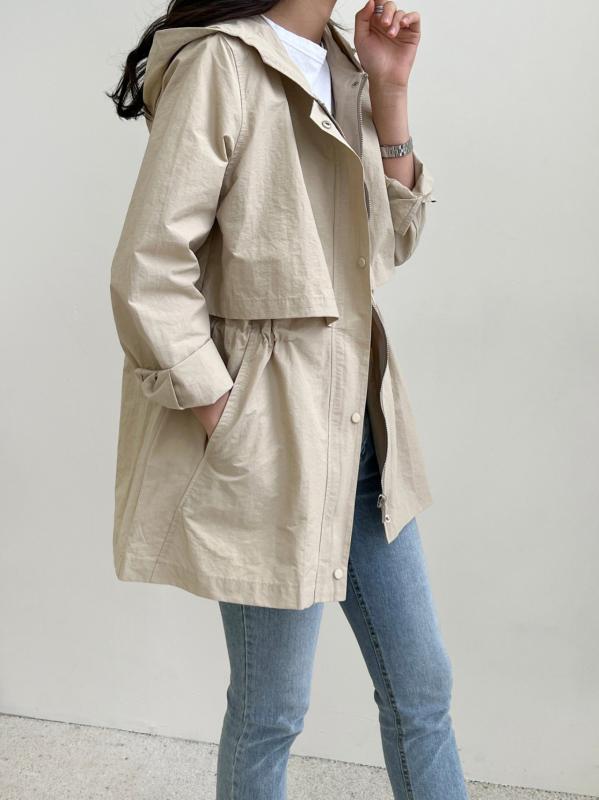 여자 봄 점퍼 후드 야상 트렌치 자켓 여자점퍼