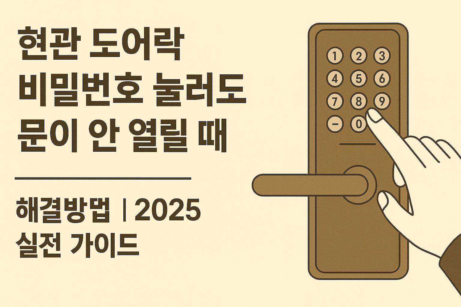 현관 도어락 비밀번호 눌러도 문이 안 열릴 때 해결방법 ❘ 2025 최신 가이드