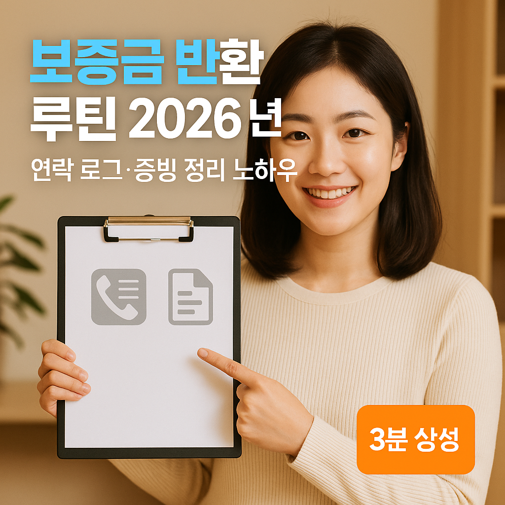 보증금 반환 루틴 2026년 | 연락 로그·증빙 정리 노하우
