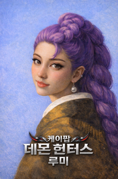 진주 귀절이를 한 소녀를 루미 얼굴로 수정