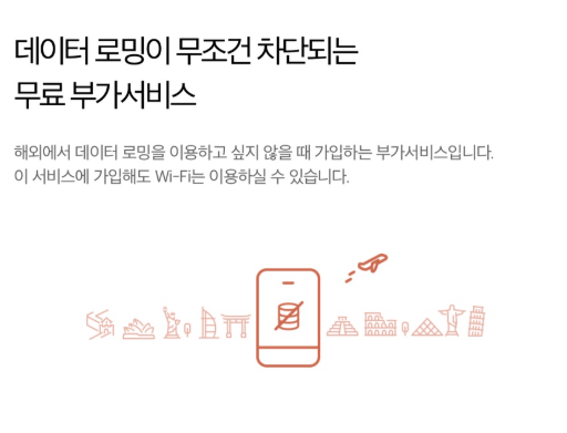 sk 유심보호서비스 데이터로밍 부가서비스