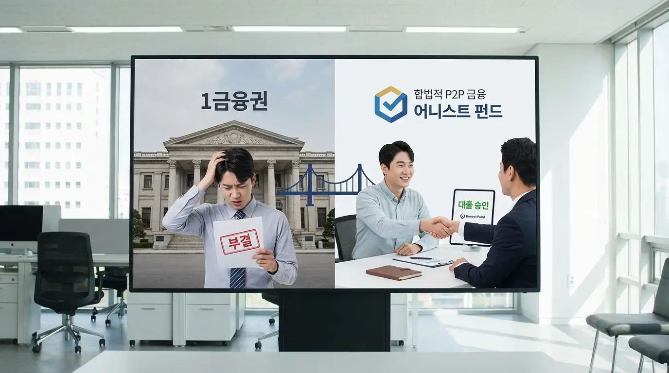 1금융권 부결의 벽 극복 및 합법적 P2P 금융 어니스트 펀드 대출 당위성