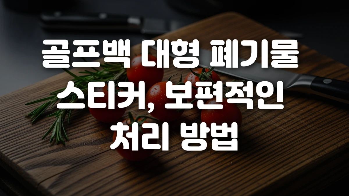 골프백 대형 폐기물 스티커 보편적인 처리 방법
