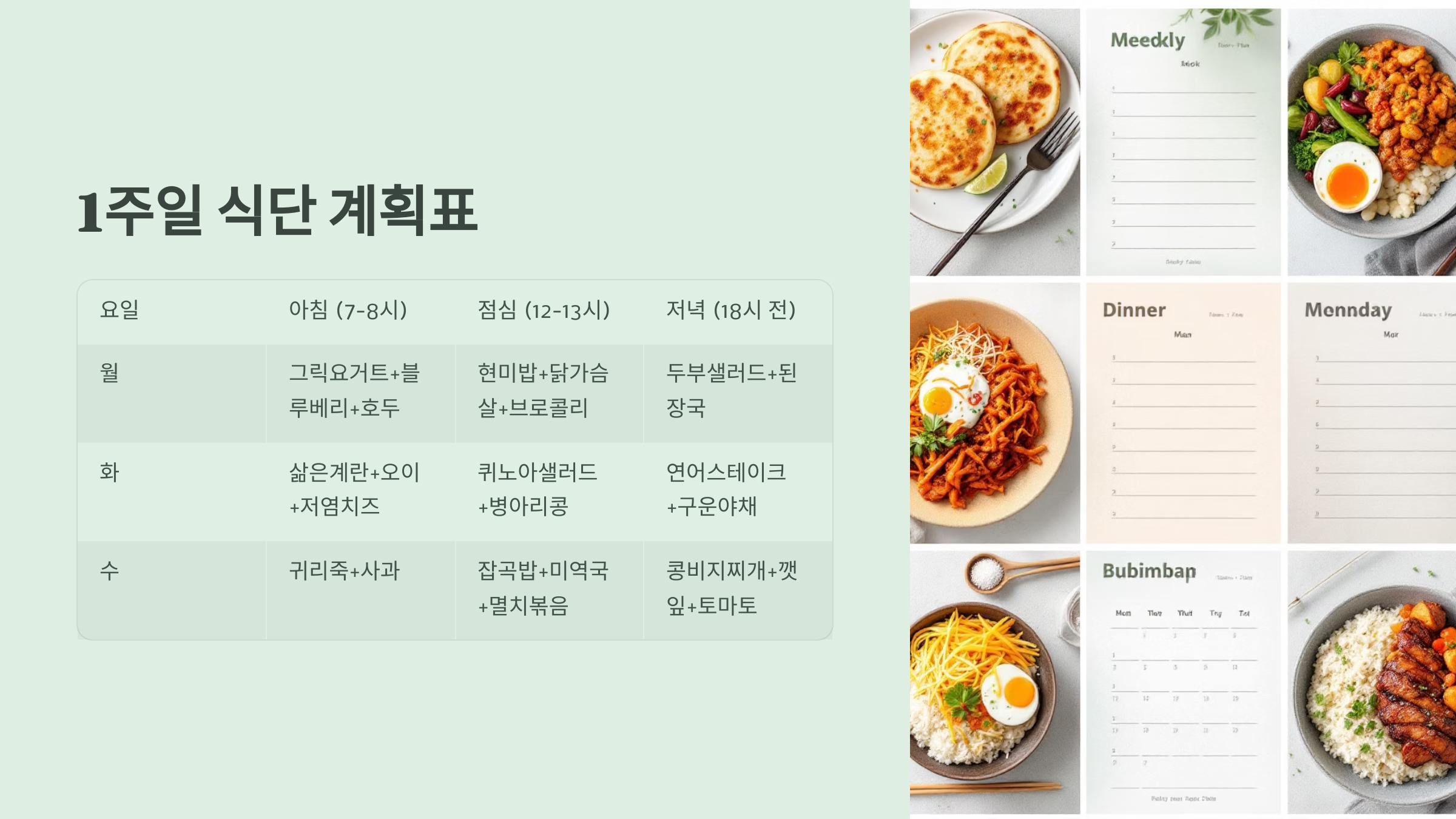 식단 계획표