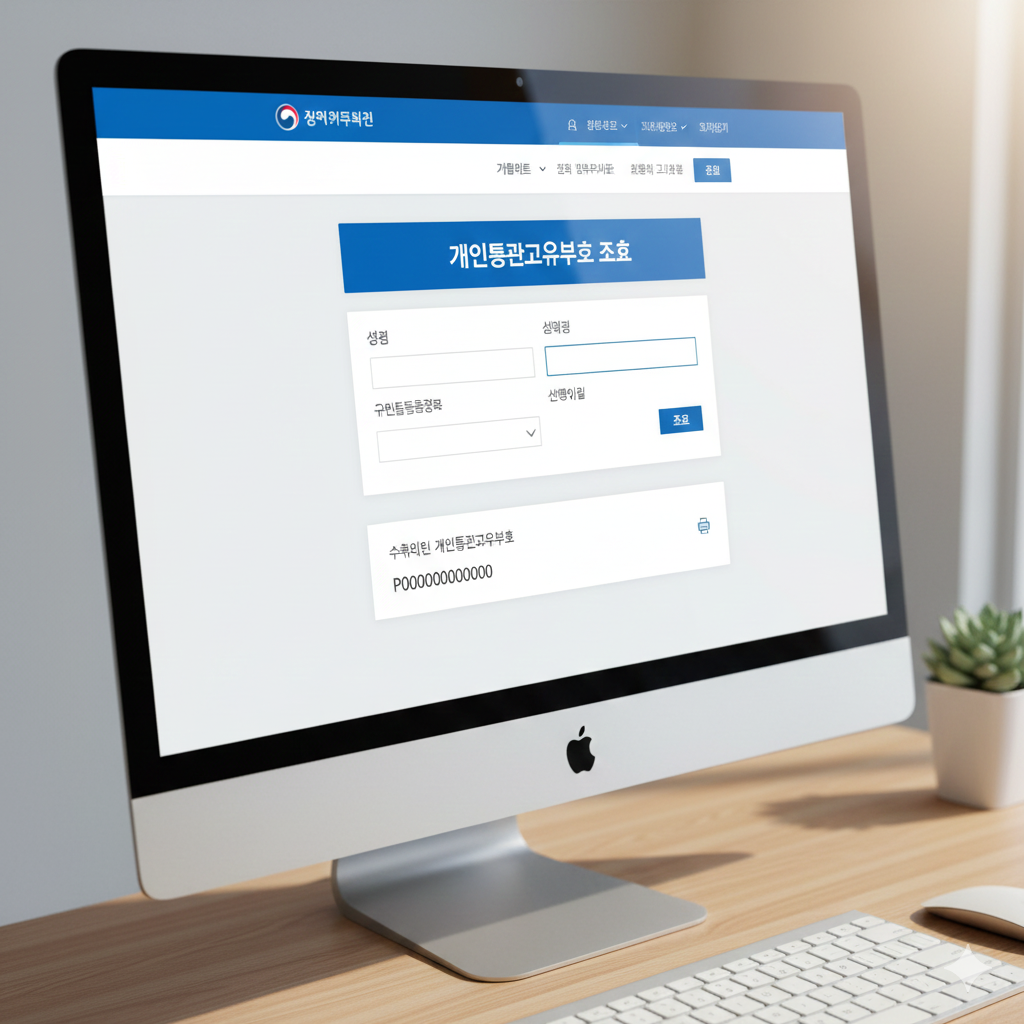 개인통관번호 조회와 재발급 절차를 설명하는 장면