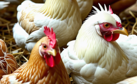 닭장안에 있는 닭들