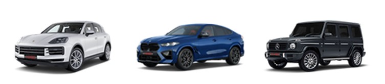 수입 중형 SUV 가솔린(휘발유) 연비 / 가격 비교 2024 포르쉐 카이엔(3세대) 2024 BMW X6 M(3세대) 2024 벤츠 G클래스(2세대)