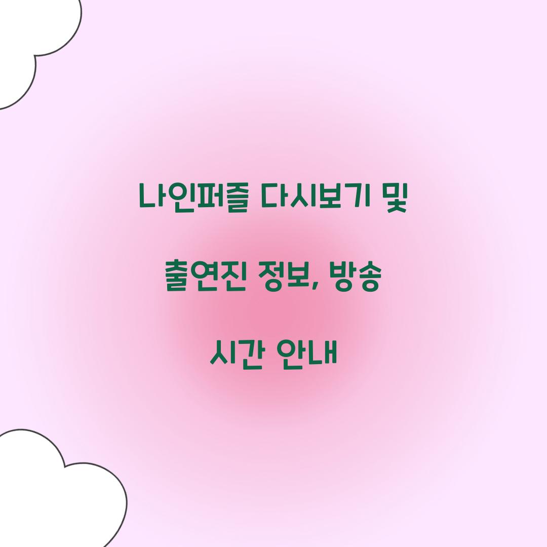 나인퍼즐 다시보기