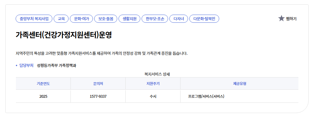 가족센터운영서비스혜택받는방법