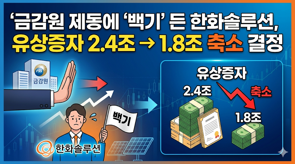 한화솔루션 유상증자 1.8조 축소 결정! 김승연 회장 무보수 경영과 주당 300원 배당 보장 총정리