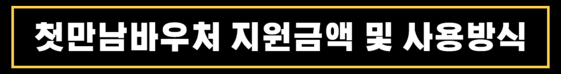 첫만남바우처 사용처와 사용방법