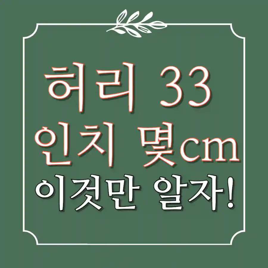 허리 33인치 몇cm