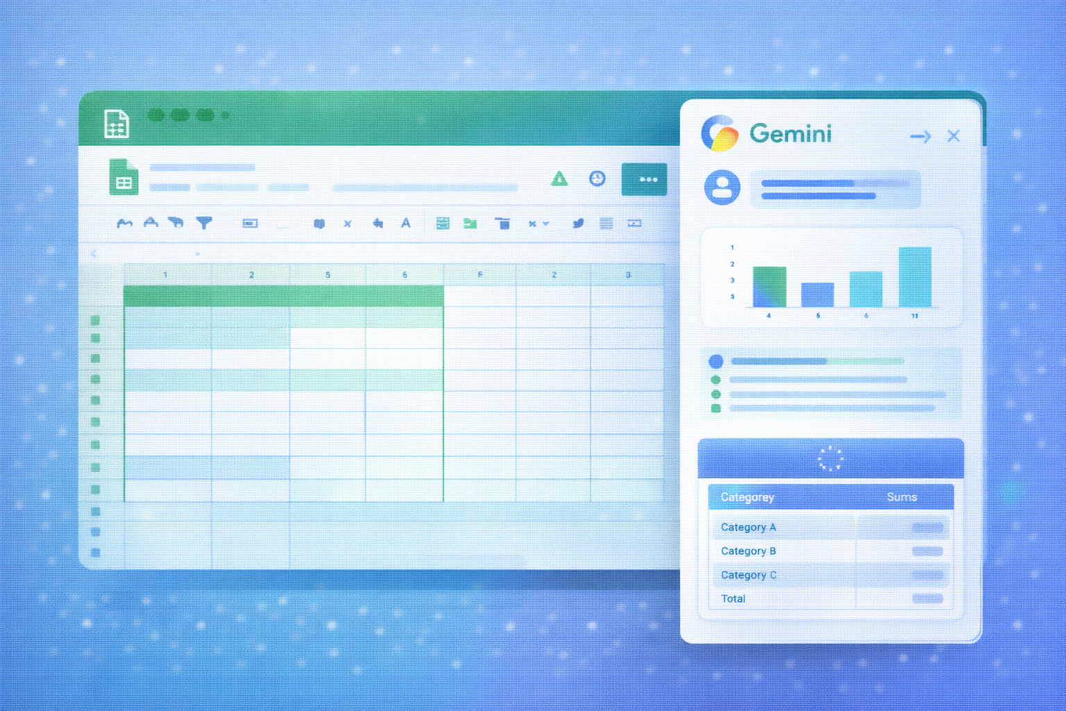 구글 시트와 제미나이 AI 인터페이스