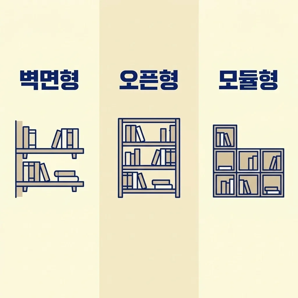 벽면형 오픈형 모듈형 책장 장단점 비교