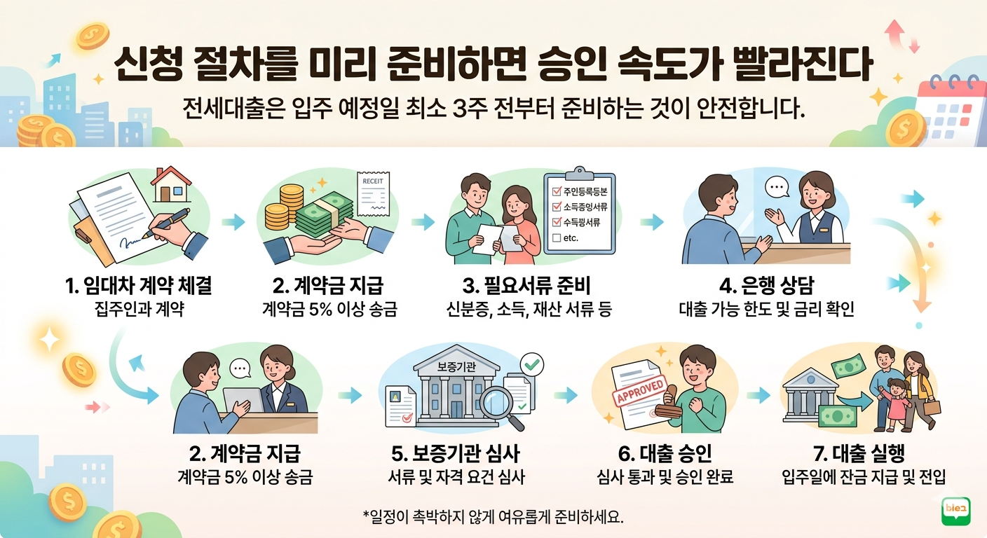 전세대출 신청 절차를 미리 준비하면 승인 속도가 빨라진다