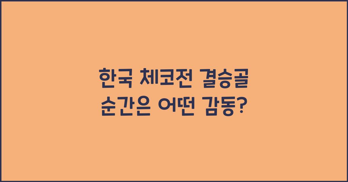 한국 체코전 결승골