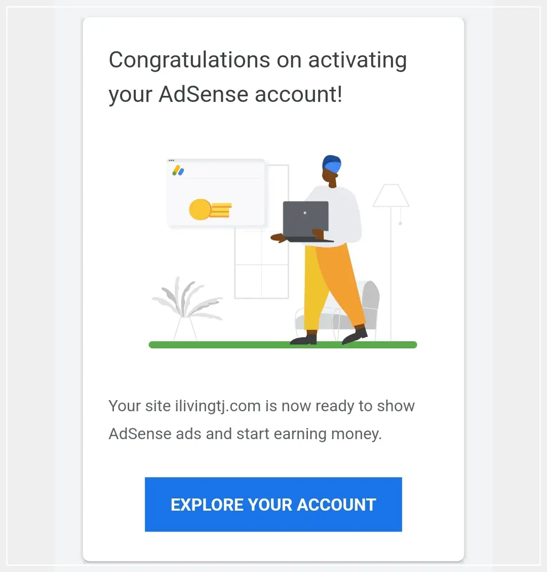 애드 센스 승인 메일