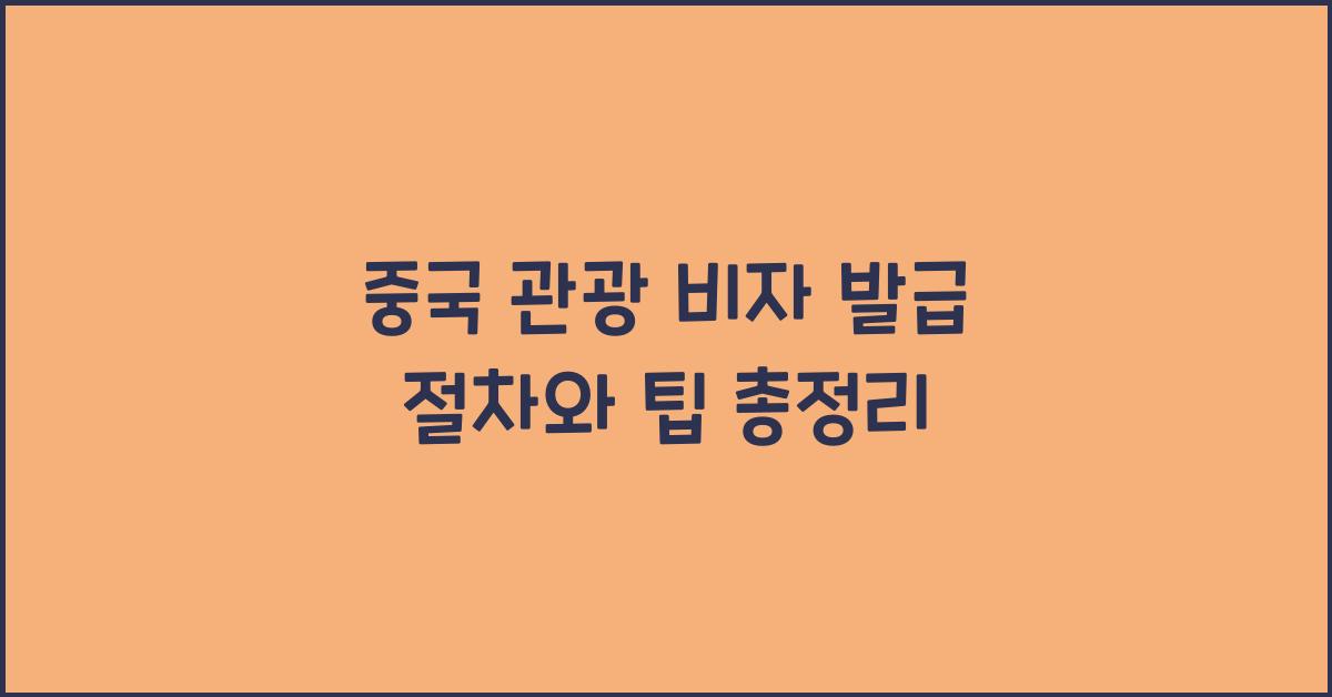 중국 관광 비자