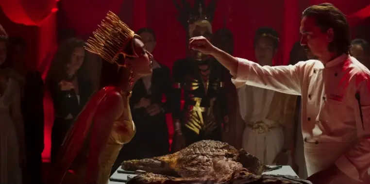 부자에게고기를건네는폴