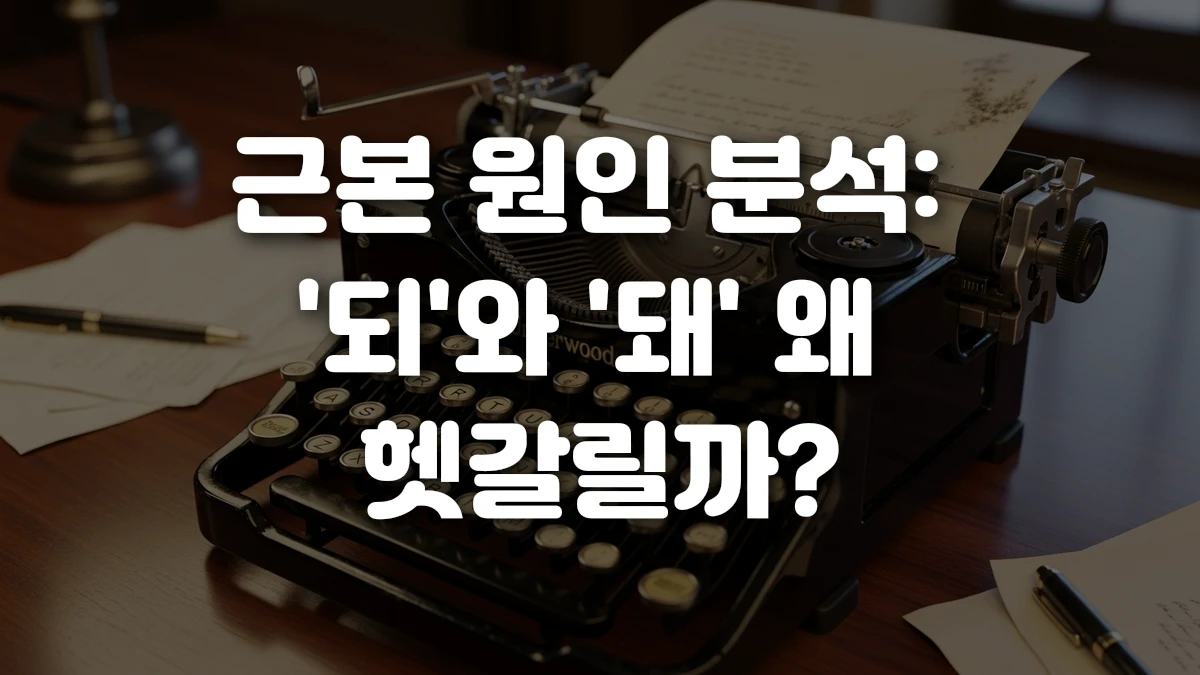 근본 원인 분석 되 와 돼 왜 헷갈릴까