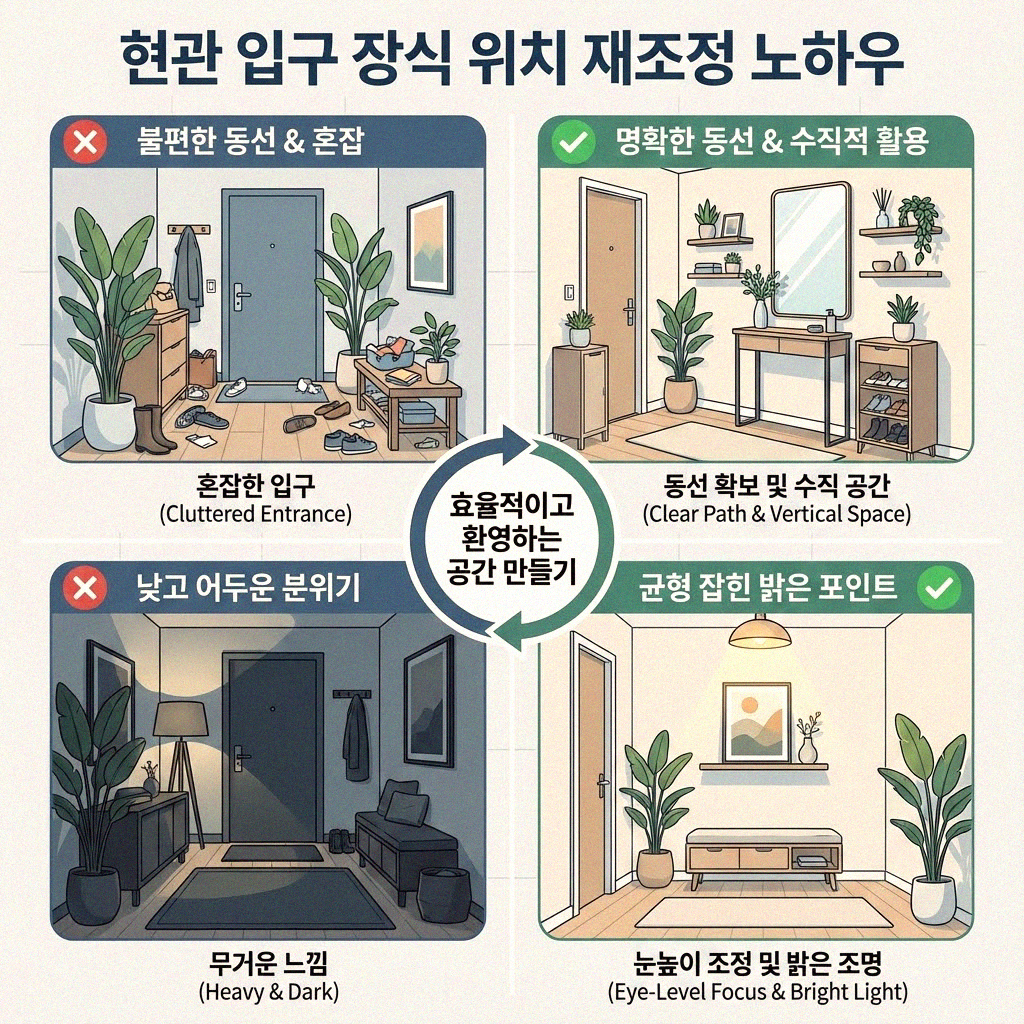 우리 집 현관 입구 마법 같은 변신 장식 위치 재조정